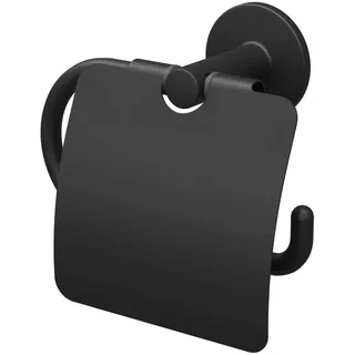Lenz Toilettenpapierhalter Nero mit Deckel schwarz