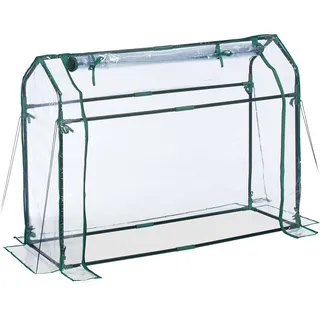 Relaxdays Foliengewächshaus PVC Dunkelgrün,Transparent
