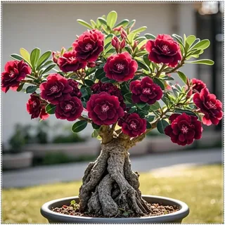 Winterhart Mehrjährig Wüstenrosen Rhizome, Hochwertige Blühende Rhizome, Bepflanzung im Freien Geeignet, Hervorragende Bonsai Präsentation-2 Rhizome-M
