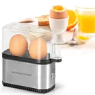 Kompakter Eierkocher für 2 Eier (250W): Silber/Schwarzer Mini-Eierkocher für perfekt gekochte Eier – schnell, einfach & platzsparend