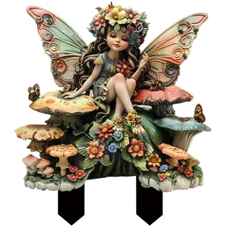 Fee Statue Gartendeko Ornament Miniatur Feen Figuren Blumentopf Pfähle Aus Acryl, Elfen Gartenfiguren Blumentopf Dekoration Für Drinnen Und Draußen, Dekorative Gartenkunst