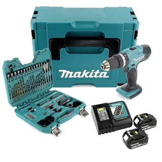 DHP453RTJ inkl. 2 x 5,0 Ah + 100-tlg. Bit & Bohrer-Set + Makpac