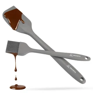 BackeFix Silikon Teigschaber & Backpinsel Set