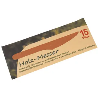 Global Partner Einwegbesteck-Set Holz-Besteck - Messer, 15er Pack