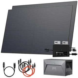 solarway All In One Balkonkraftwerk 1000 W / 800 W inkl. 1,6 kWh Anker Solix 1 Speicher
