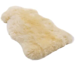 Werner Christ Medizinisches Lammfell Baby ungeschorenes Natur Schaffell, als Baby-Fell, Deko-Fell, Sitzauflage, Läufer, Teppich, Länge +/- 65, 75, 85, 95 cm, beige-Gold (75 cm)
