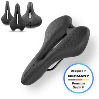Alpensattel Fahrradsattel Alpensattel 3.0 in 3 Ausführungen wählbar (1-tlg., Sport), Ergonomisch, mit Aussparung und Memory Foam für Damen und Herren Sport+