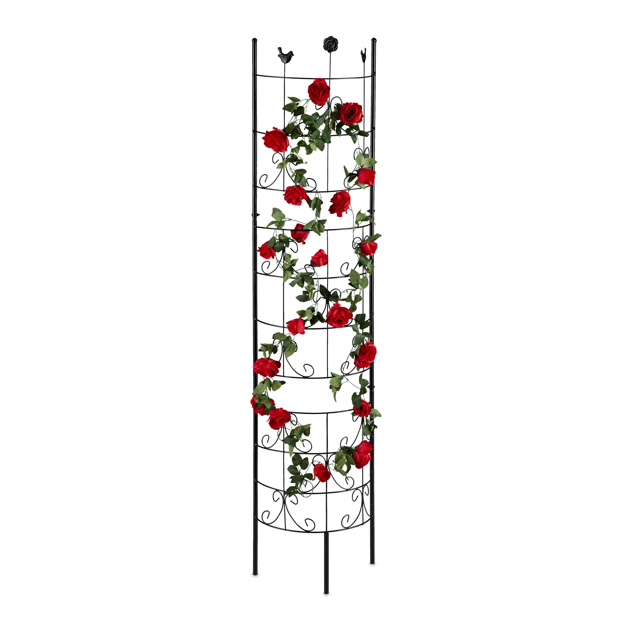 Bild Rankgitter Metall, halbrund, zum Stecken, Rankhilfe für Kletterpflanzen, Spalier Garten, 180 cm 42 cm)