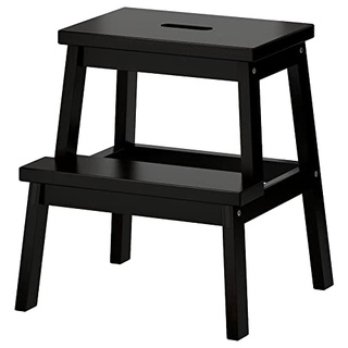 IKEA Solider Tritthocker, zuverlässiger Tritthocker für den täglichen Zugang, Tritthocker für Kinder, Holz, schwarz, 50 cm