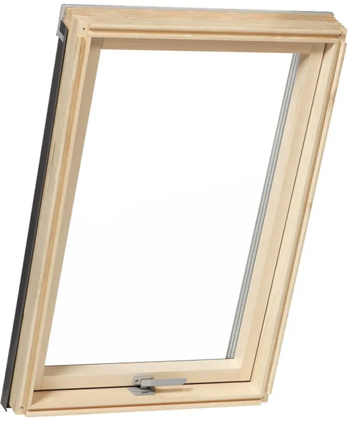 Dachfenster Holz, RoofLITE+ Slim Pine, Außen Anthrazit Innen Kiefer, 66 x 98 cm, Schwingflügel Griff, individuell konfigurieren