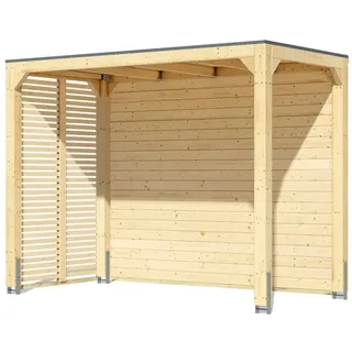 Karibu Pavillon »Markaska« - 320x160x239cm - braun - Fichtenholz