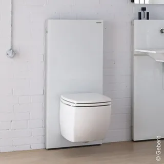 Geberit Monolith Sanitärmodul für Wand-WC, 114cm, Glas weiß