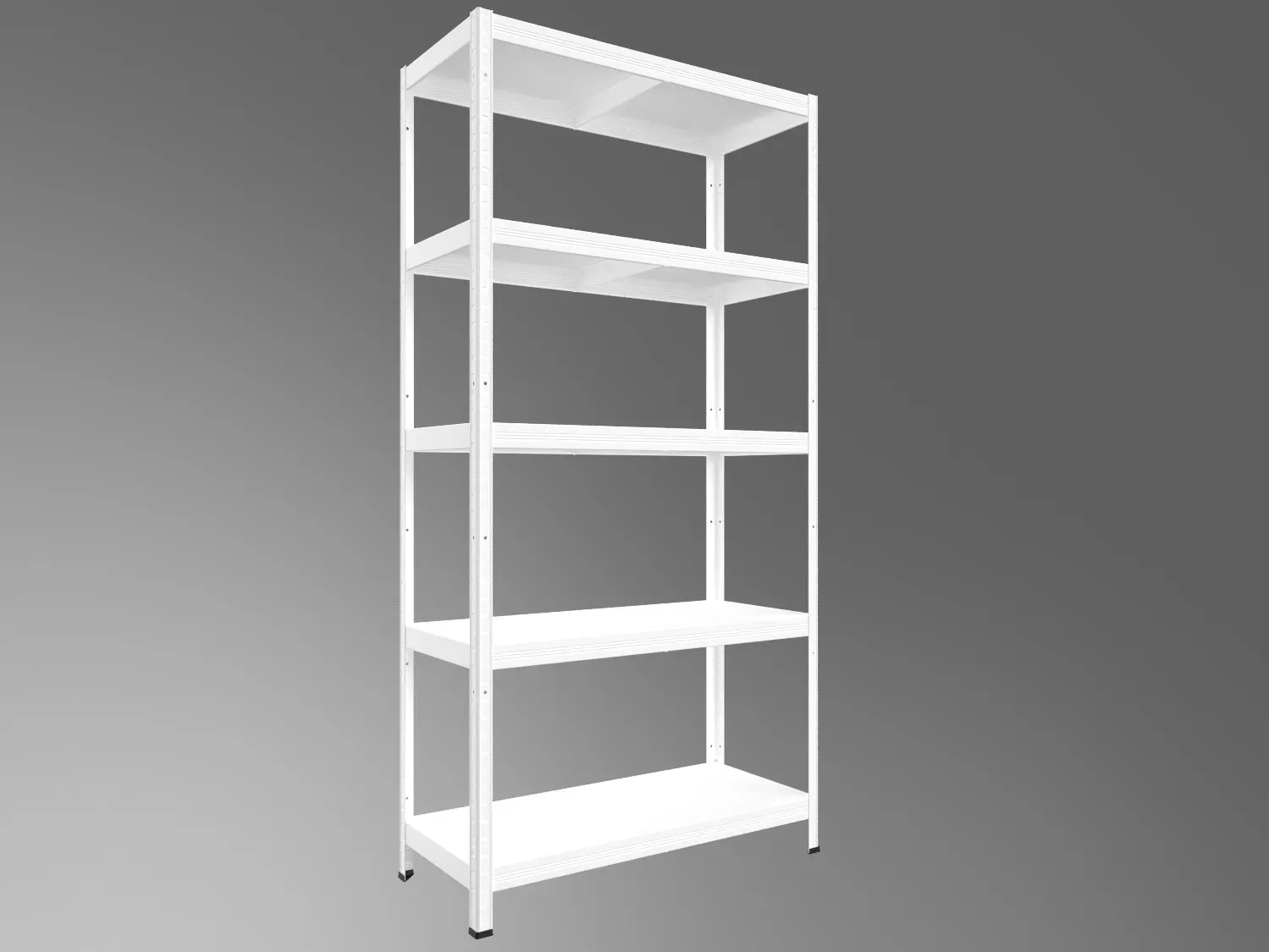 Speisekammerregal Biedrax 40 x 60 x 180 cm, Weiß, 5 Stahlböden, Fachlast 100 kg pro Fachboden