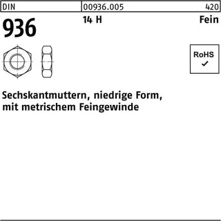 REIDL Sechskantmutter DIN 936 M 42 x 1,5 Stahl blank