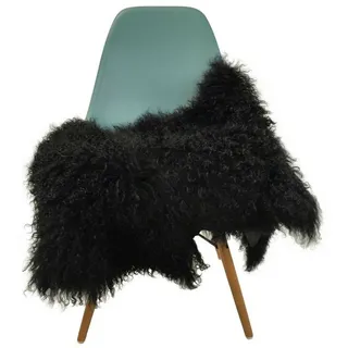 Provellus Fellkissen Echtes Tibet Schaffell Lammfell – Schwarz, ca. 90–100 cm, Premium