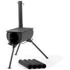 CampFeuer Feuerstelle Zeltofen, 58 x 86 x 240 cm, Zeltheizung Camping, Zelt Ofen Outdoor schwarz