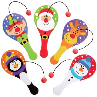 Paddleballschläger "Weihnachten" (pro Set 10) Weihnachtsspielzeug