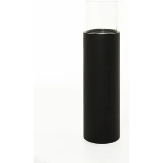 Vivanno Windlicht Fiberglas CANDIRO Rund, Schwarz Matt - 21x80 cm - Schwarz