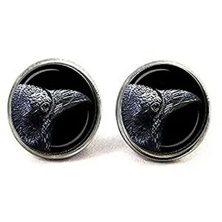 Manschettenknöpfe, Raben-Manschettenknöpfe, Vogel Manschettenknöpfe, einzigartiges Geschenk, Geschenk für jeden Tag