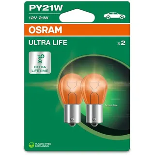 Osram ULTRA LIFE, PY21W Double Blister, (2 lamps), white
