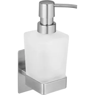 Wenko Seifenspender Genova 25416100 silber, matt Edelstahl, Glas 200,0 ml