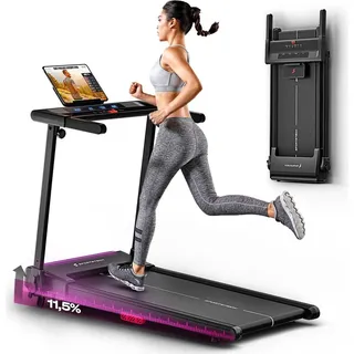 Sportstech Laufband sProRun | 16 km/h Treadmill | 11,5 % manuelle Steigung - Schwarz