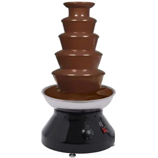 Edelstahl Schokobrunnen 5 Etagen Schokobrunnen mit Temperaturregelung, 230W 3L Edelstahl Rotierender Schokoladenbrunnen, 30-110 °C, Schokoladen-Brunnen Maschine für Familienfeiern(5 Brunnen Schwarz)