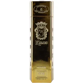 3 Kilos Vodka Gold 999.9 40% Vol. 1l