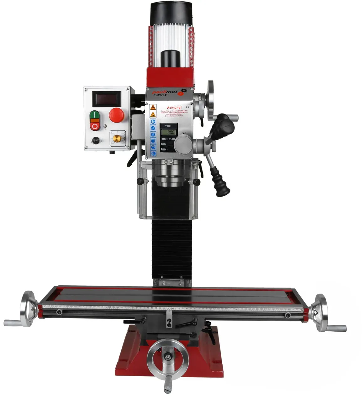 Bohr-/Fräsmaschine F307-V mit Kugelumlaufspindeln und deutschem Motor