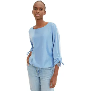 Tom Tailor 3/4-Arm-Shirt in feiner Rippoptik, Gr. L (40), blau-weiß-gestreift, , 99765125-L