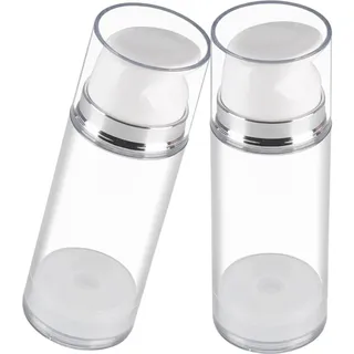 Kichvoe 2 Stück Airless-Pumpenglas Lotionspumpenspender Leere Feuchtigkeitscreme Hautpflege-Pumpenspenderflasche Für Reisen 100 Ml