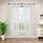 Woltu Gardinen transparent Blumen Stickerei mit Ösen Leinen Optik 2 Stücke Weiß 140x225 cm Woltu