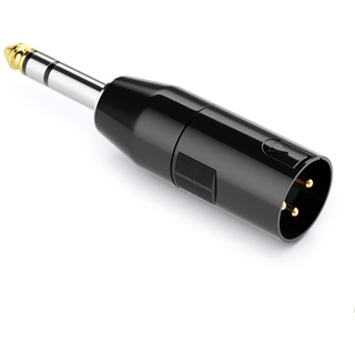 deleyCON Audio Adapter XLR auf 6,3mm Stereo Klinke - XLR Stecker auf 6,35mm TRS Klinke Stecker für 3-Pin XLR Kabel Mikrofon Lautsprecher Mischpult Musikinstrument Tonstudio