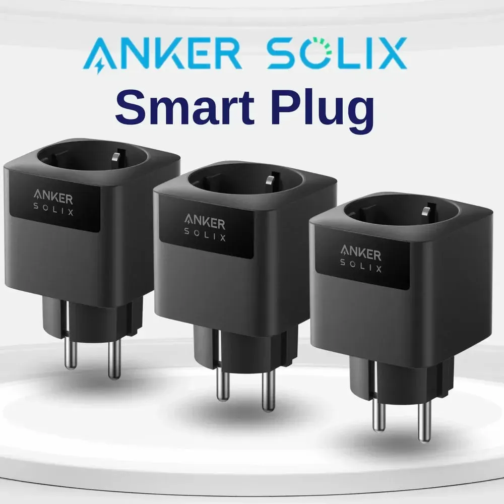 Anker SOLIX Smart Plug Gen 2, WLAN-Steckdose App Fernbedienung für Anker PRO / Plus - 3er Set