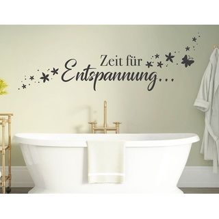 tjapalo® s-pkm 412 Wohnzimmer Wandtattoo Badzimmer sprüche Wandtattoo Schlafzimmer Wandspruch Sprüche Zeit zur Entspannung Bad Wandtattoo Badezimmer Wasserfest Wandsticker Bad - in vielen Farben