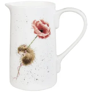 Wrendale Kanne Wrendale Designs Porzellan-Kanne Maus - ca 1130 ml, 1,13 l, (Stück) weiß