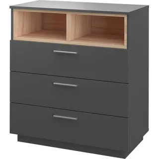 Vicco Kommode Highboard Anrichte Beatrice, Anthrazit 3 Schubladen Sideboard Regal