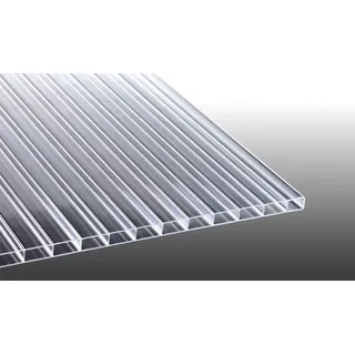 Acryl Stegplatten 16/32 mm - Glasklare Acrylglas Doppelstegplatten - 980 / 1200 mm x 1000 - 7000 mm - schlagfeste Acrylplatte für Terrassendächer
