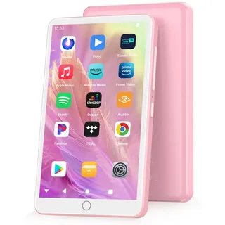 144GB MP3-Player mit WiFi Bluetooth,4.02 Zoll IPS Touch-Bildschirm, Musikplayer für Kinder, Android MP4-Player mit Spotify, Audible, Amazon Music, Deezer, Play Store (Pink)