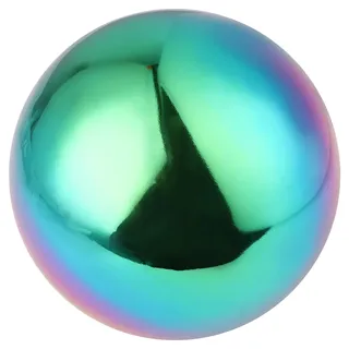 Yardwe Edelstahl Regenbogen Blick Spiegelkugel Kugel Poliert Glänzende Kugel für Hausgarten 120Mm