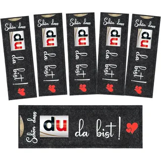 24 Stück "Schön, dass du da bist" Gastgeschenk für Schokolade Verpackung, Hülle Filz Gastgeschenke Konfirmation, Geschenkverpackung für Hochzeit, Taufe, Abschluss, Geburtstag, Firmenfeiern