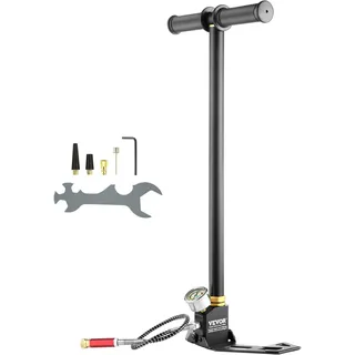 Vevor 3 stage Handluftpumpe, 4500 psi Luftgewehrpumpe, 310Bar PCP-Pumpe 3 Stage Luftgewehr Lade Stirrup Handpumpe, Handbügelpumpe Dreistufige Steigbügelpumpe, Handluftpumpe Kompletter Zubehörsatz