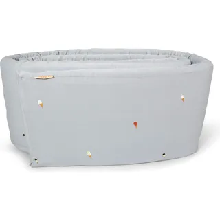 Filibabba, Laufgittereinlage, Bettumrandung – Cool Summer Stickerei – Pearl Blue (30 cm, 340 cm)