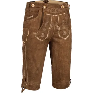 PAULGOS Herren Trachten Lederhose - Kniebund - Echtes Leder - Übergröße 62 - 72 - Hellbraun