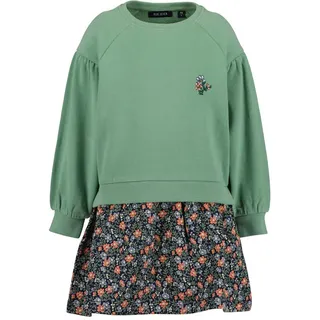 blue seven Sweatkleid mit bedrucktem Rock und kleiner Stickerei auf der Brust grün 110 EU