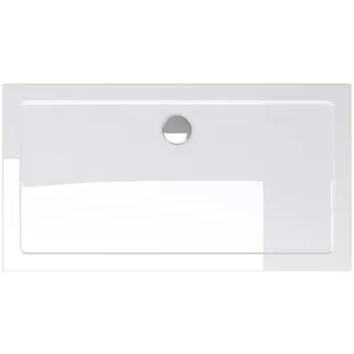 doporro Duschtasse Duschwanne Faro2W 70x120x4 flach aus Acryl in Weiß Rechteckig DIN-Anschlüsse für bodenebene Montage geeignet - Doporro
