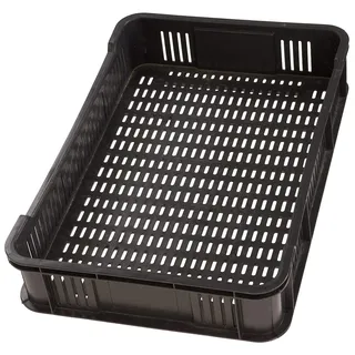Haga Lagerkiste 59cm x 39,5cm x 11cm Obst- und Gemüsekasten stapelbar 10kg in schwarz