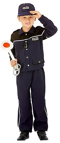 Polizei-Kostüm für Kinder, dunkelblau