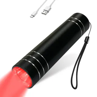 YKoliron Infrarot Rotlichtlampe, Tragbare Infrarotlampe, Wiederaufladbare Infrarot-Taschenlampe für den Haushalt (Schwarz A)