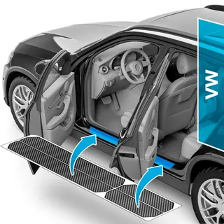 uProtect Auto Einstiegsleisten Schutz für VW T6 I 2015-2024 - Schutzfolie Autotür Zubehör Zierleisten Lackschutzfolie Carbon Schwarz